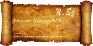 Mauker Szeveréd névjegykártya